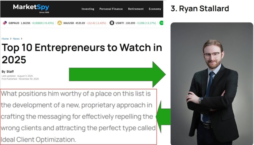 Featured Quote: "What positions him worthy of a place on this list is the development of a new, proprietary approach in crafting the messaging for effectively repelling the wrong clients and attracting the perfect type called Ideal Client Optimization."